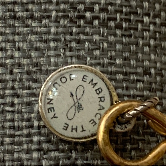 Luca + Danni Lotus Flower Bangle Bracelet Mixed Metal Silver and Brass - Picture 8 of 12